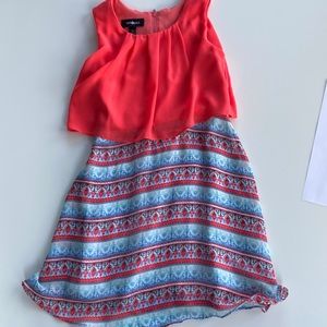 coral and blue dress size M